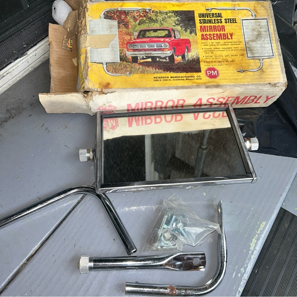 Vintage / Retro universal mirror assembly stainless steel complete pieces !